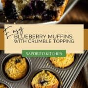 blueberry muffins with crumble topping