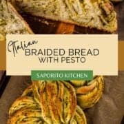 braided bread with pesto