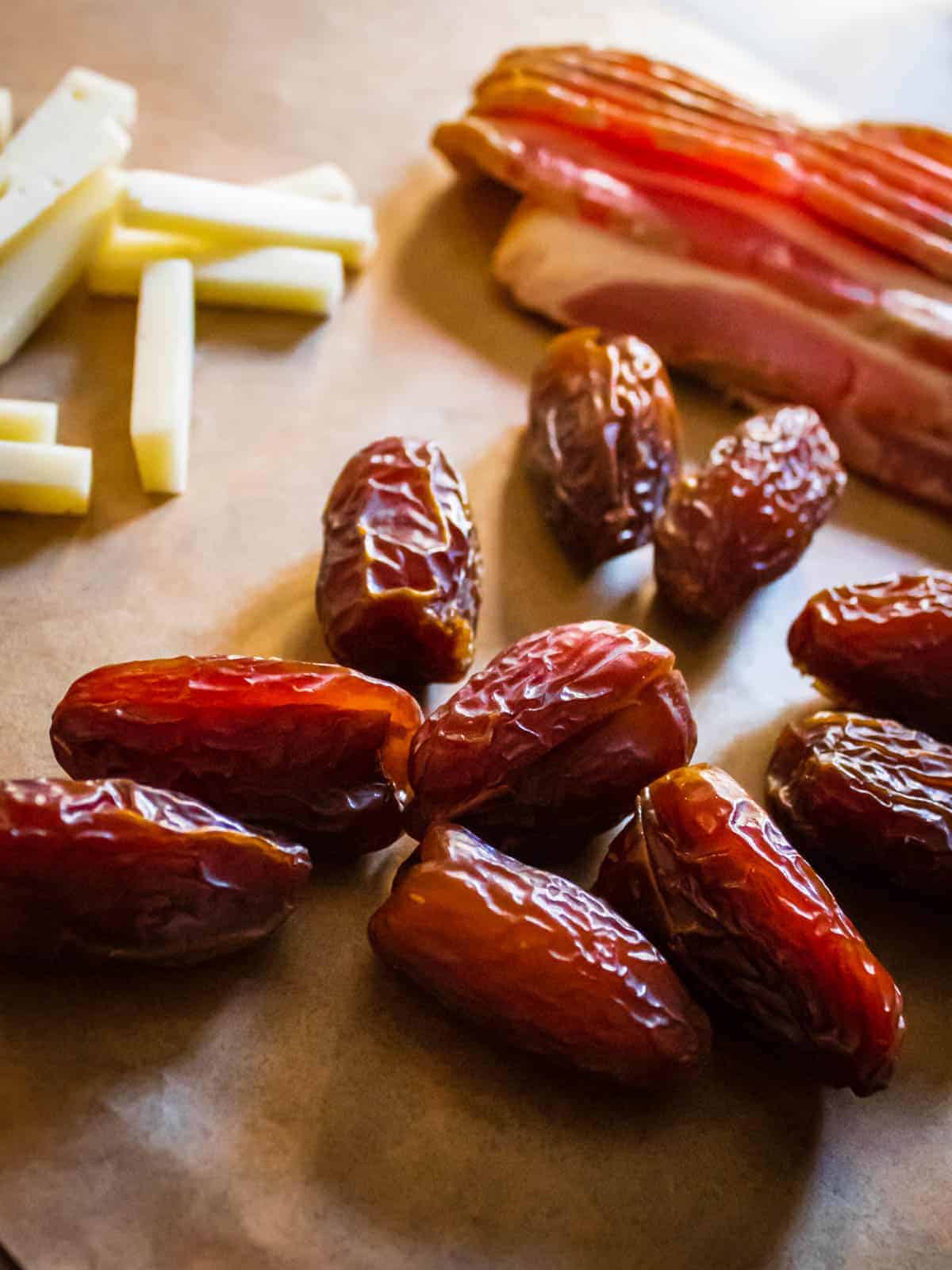 dates, manchego and bacon