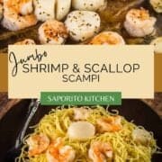 jumbo roasted shrimp and scallops with angel hair pasta