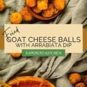 fried goat cheese balls in a container