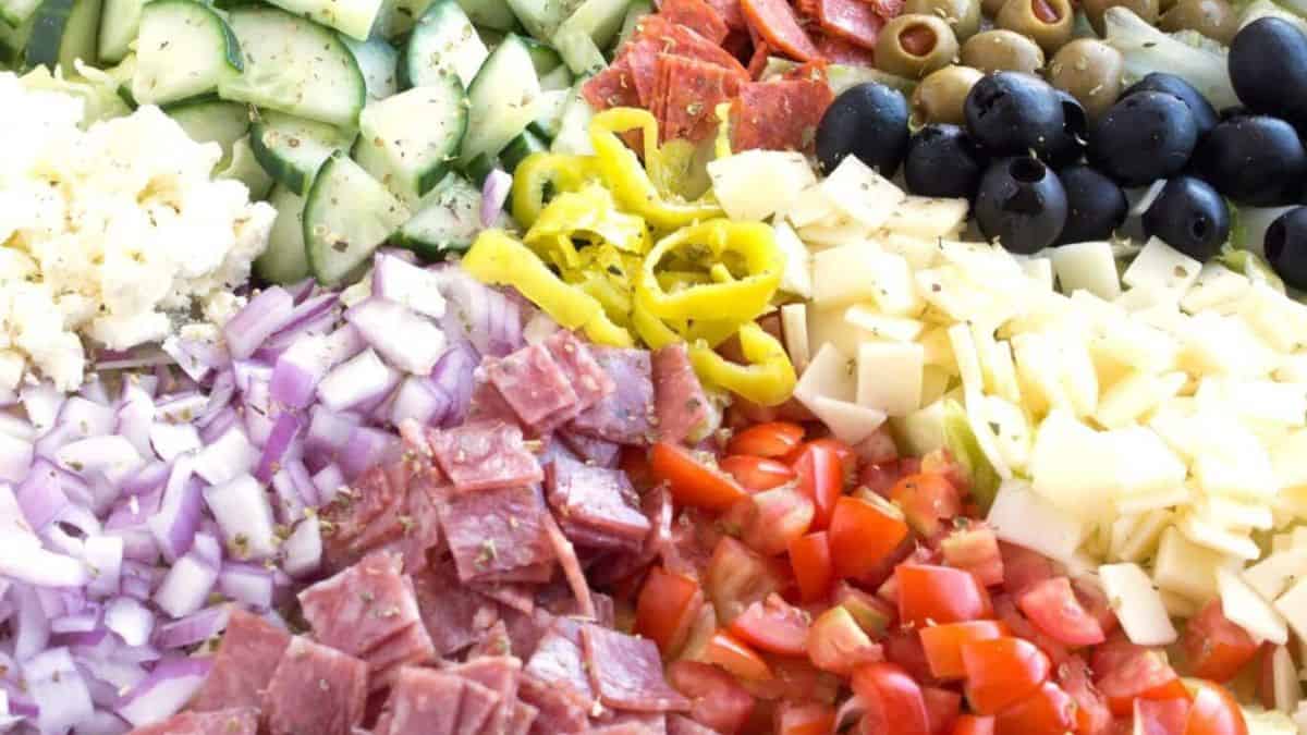 italian chopped salad ingredients.